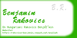 benjamin rakovics business card